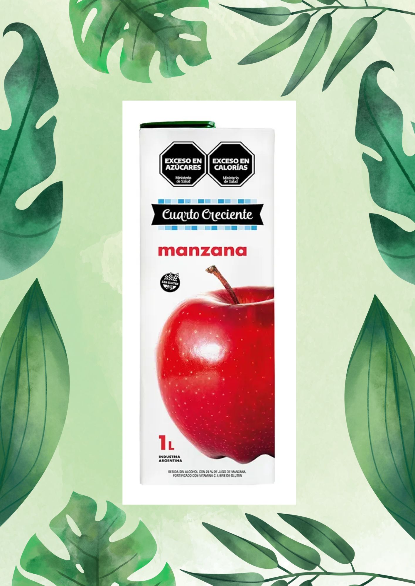 CUARTO CRECIENTE JUGO MANZANA TETRA 1 LT