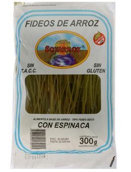 Soyarroz FIDEOS ESPINACA 300 grs