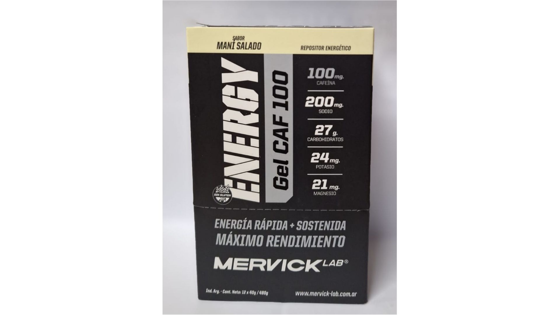 MERVICK ENERGY GEL CAFEINA MANI SALADO 12 UNID