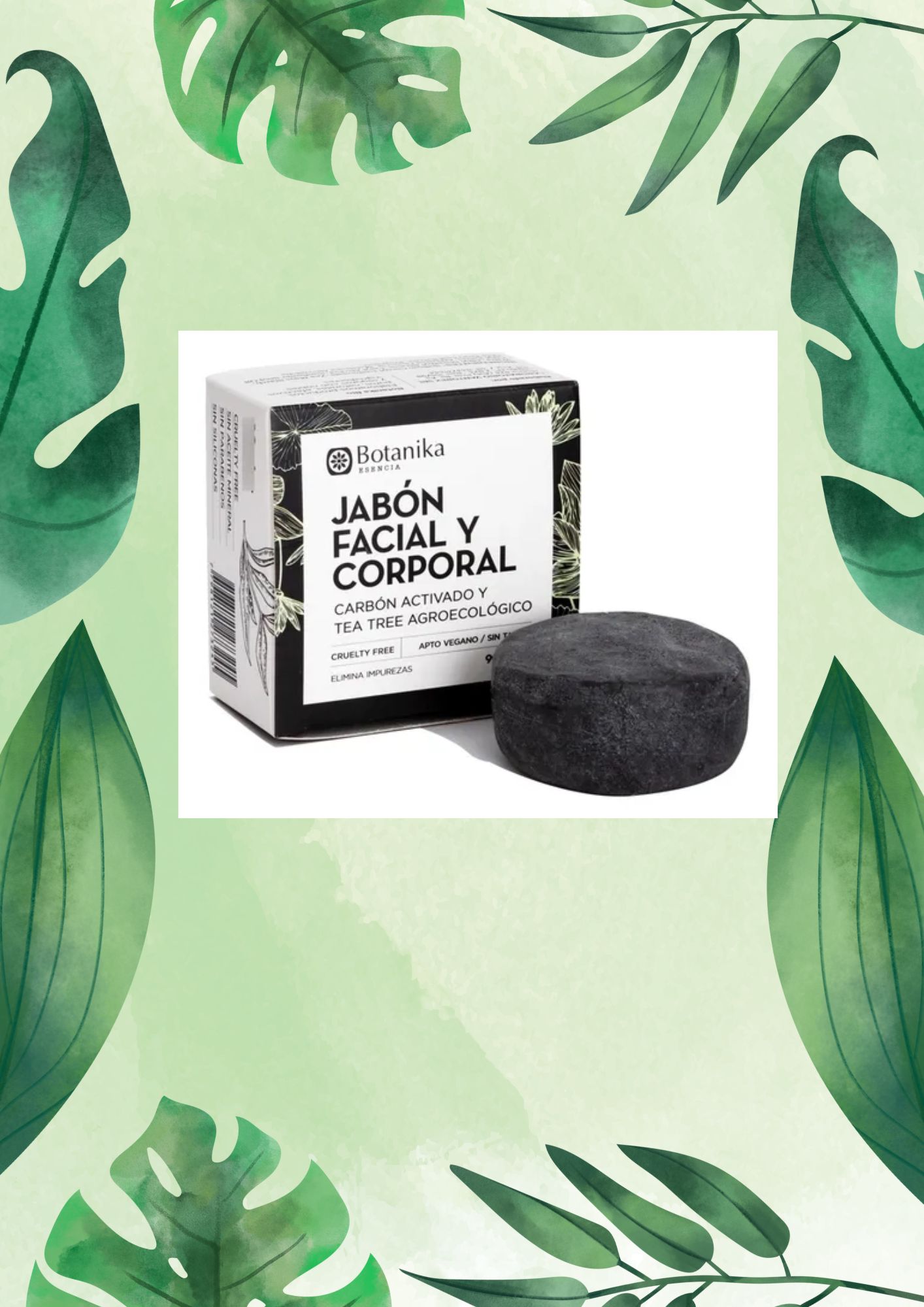 BOTANIKA JABON CARBON ACTIVADO Y TEA TREE 90 GRS