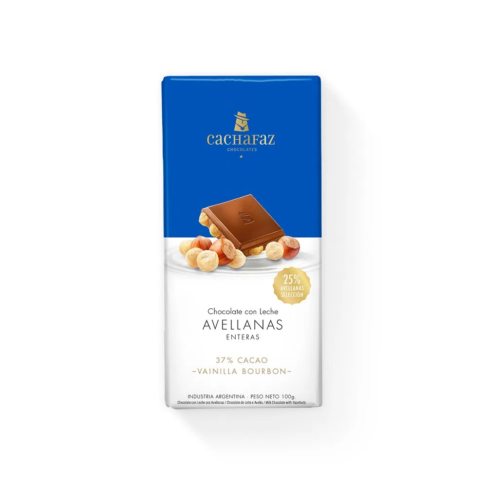CACHAFAZ CHOCOLATE LECHE C/AVELLANAS PARTIDAS 100 GRS
