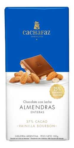 CACHAFAZ CHOCOLATE CON LECHE C/ALMENDRAS 100 GRS