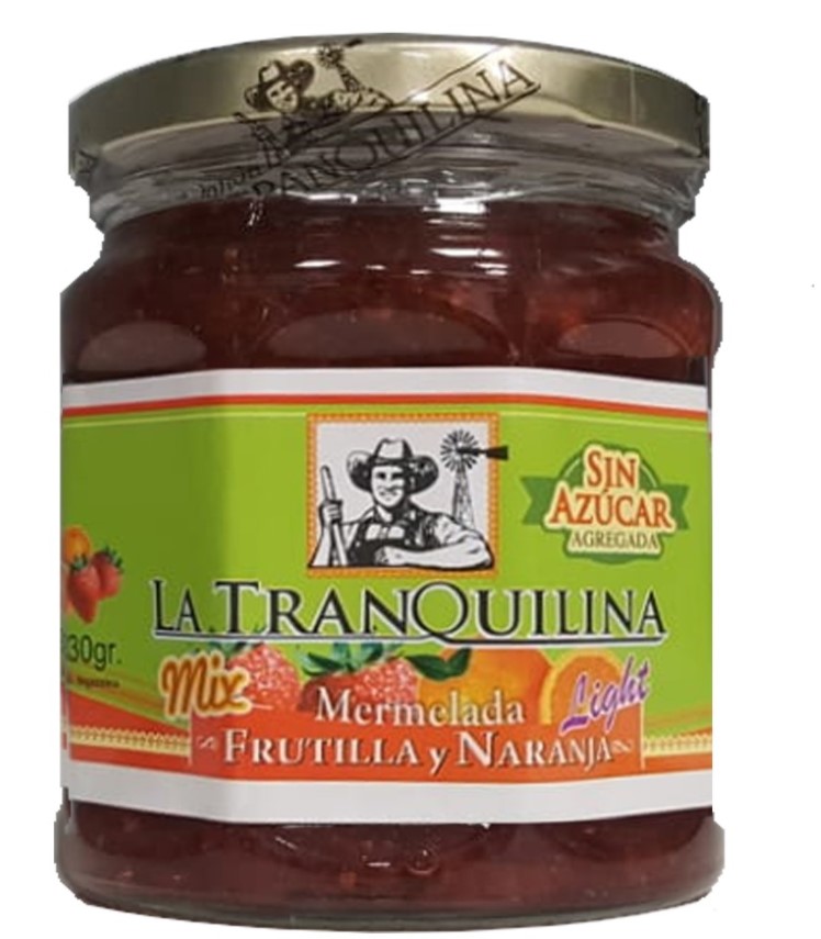LA TRANQUILINA MERM FRUTILLA Y NARANJA LIGHT 330 GRS
