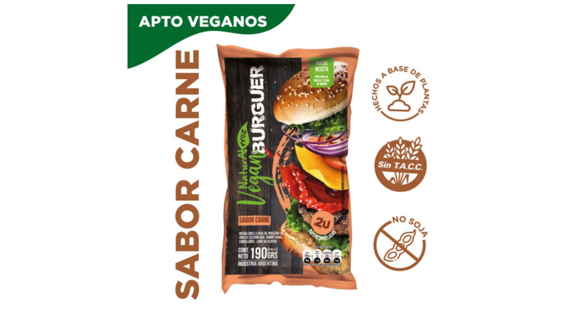 NATURALRROZ VEGAN BURGER CARNE 2 UNID