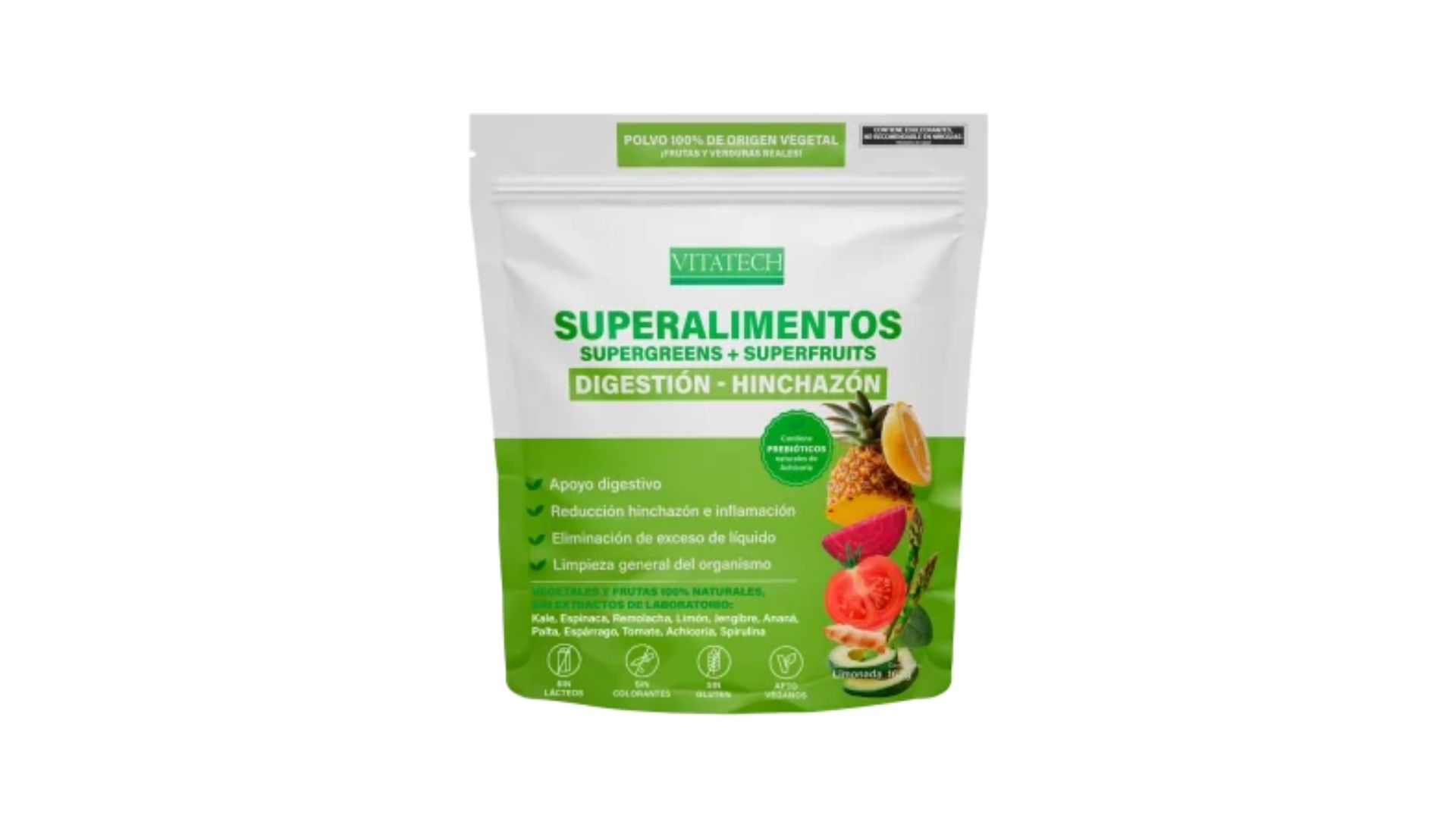 VITATECH SUPERALIMENTOS DIGESTION + HINCHAZON 162 GRS
