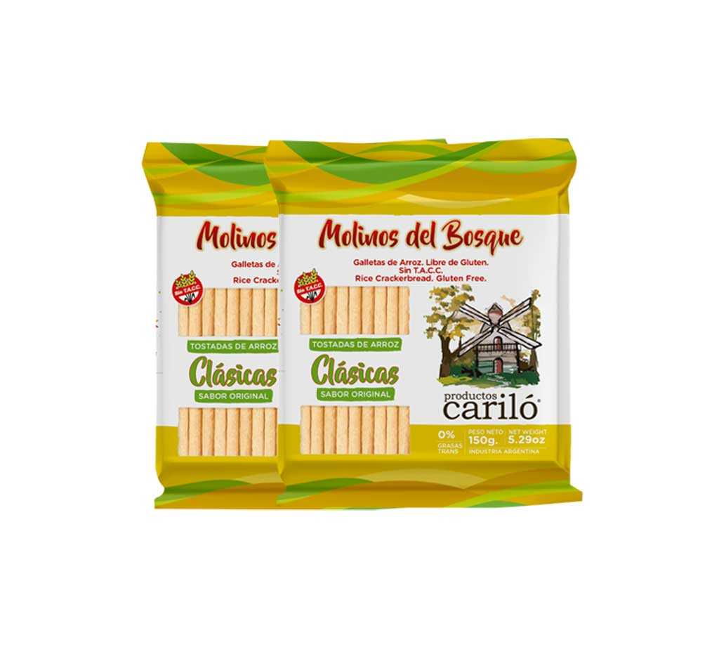 Carilo GALLETAS DE ARROZ CLASICAS CON SAL 150 grs