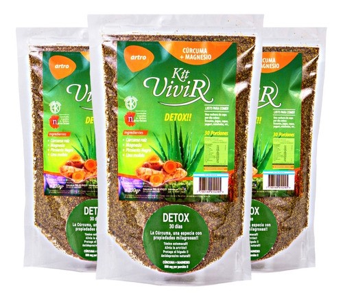 KIT VIVIR DETOX ARTRO CURCUMA + PIMIENTA NEGRA 230 GRS