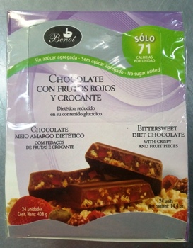 Benot CHOCOLATE CON FRUTOS ROJOS Y CROCANTE  24 unid