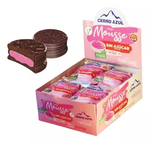 CERRO AZUL ALFAJOR MOUSSE FRESAS 12 UNID