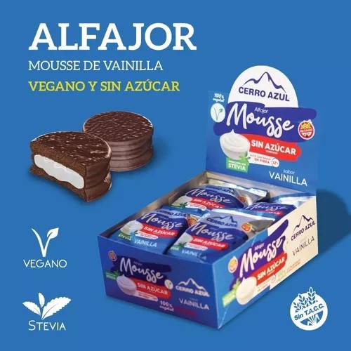 CERRO AZUL ALFAJOR MOUSSE VAINILLA 12 UNID