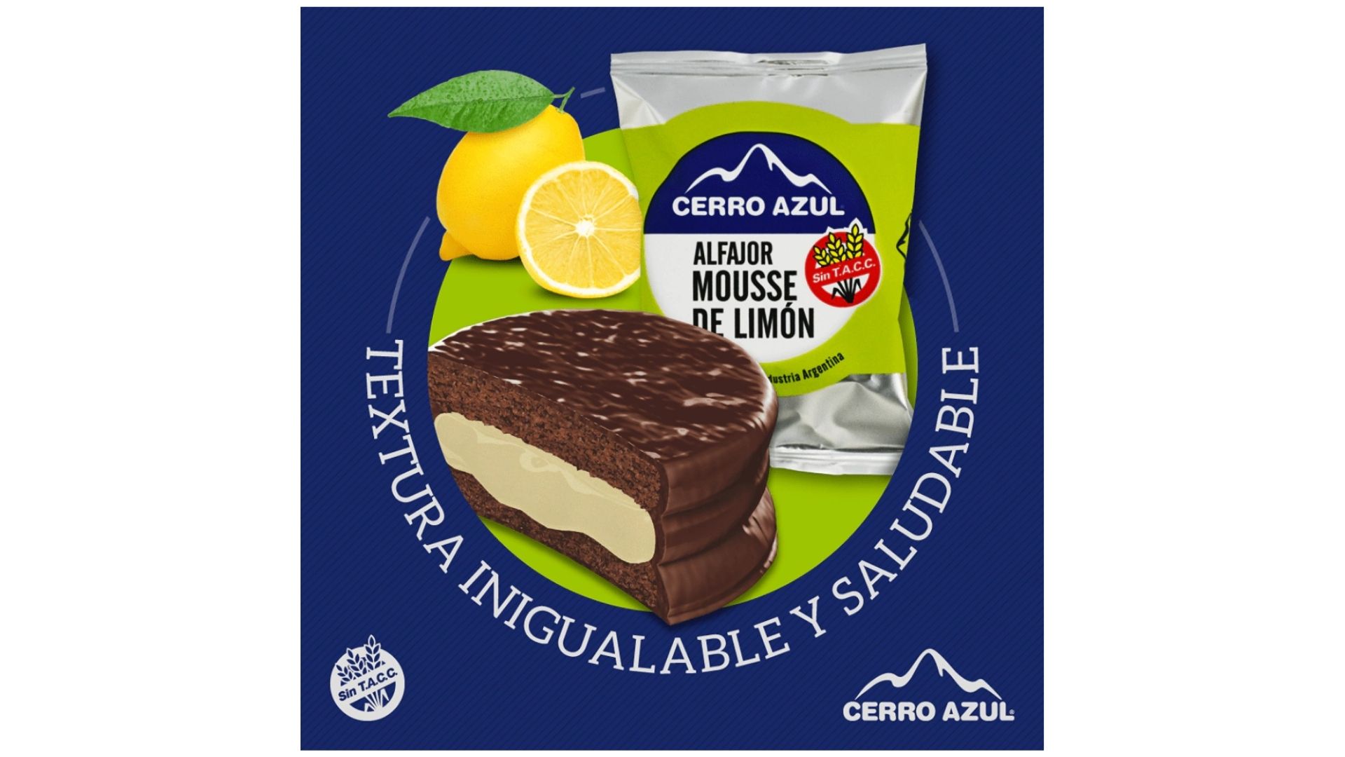 CERRO AZUL ALFAJOR MOUSSE DE LIMON ZERO 12 UNID
