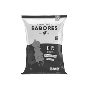 NUESTROS SABORES CHIPS PAPA C PIMIENTA NEGRA 80 GRS