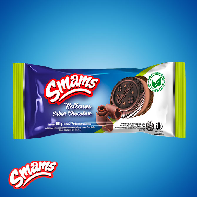 SMAMS RELLENAS MOUSSE DE CHOCOLATE A BASE DE PLANTAS 105 GRS