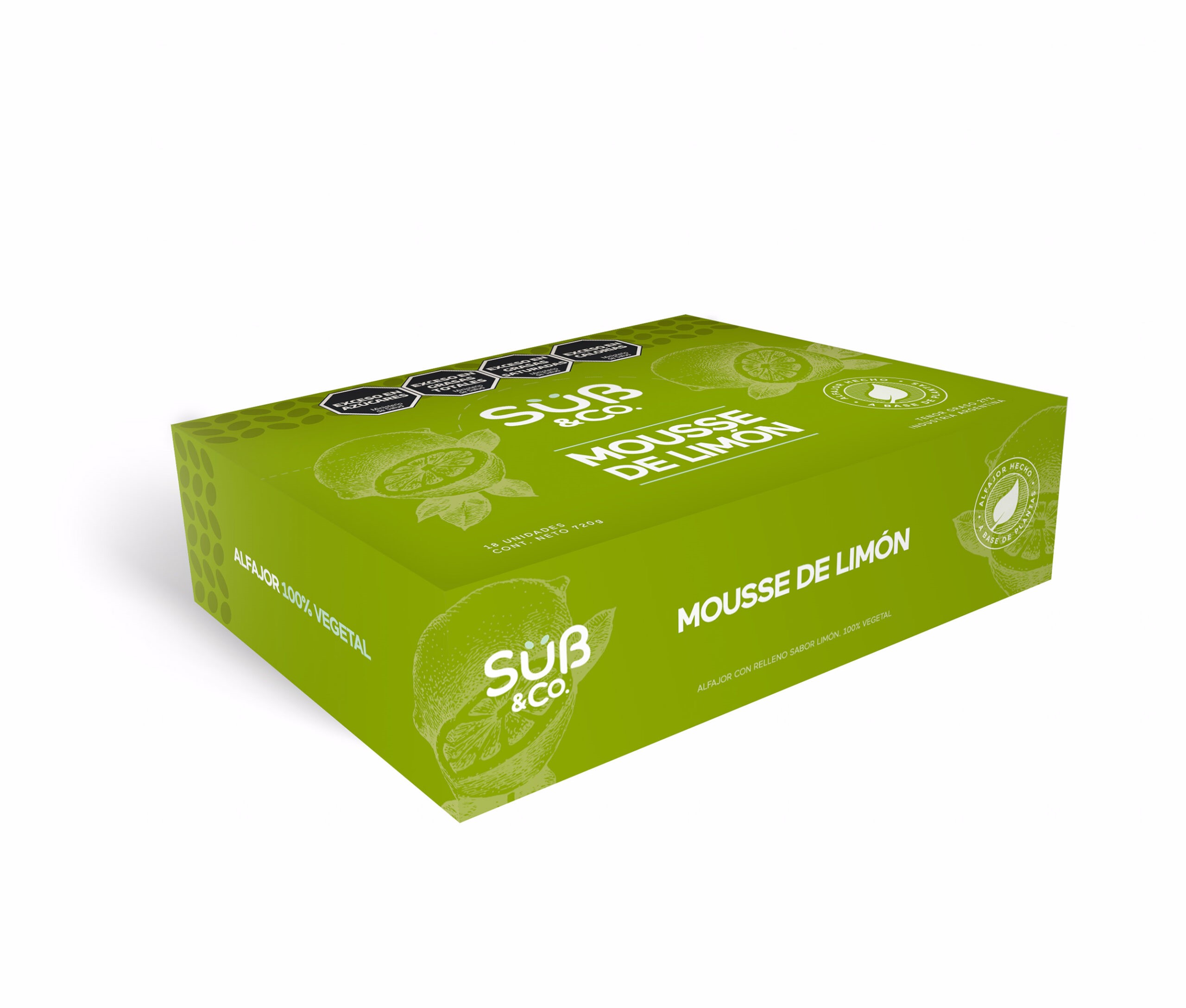 SUB&CO ALFAJOR MOUSSE DE LIMON 18 UNID
