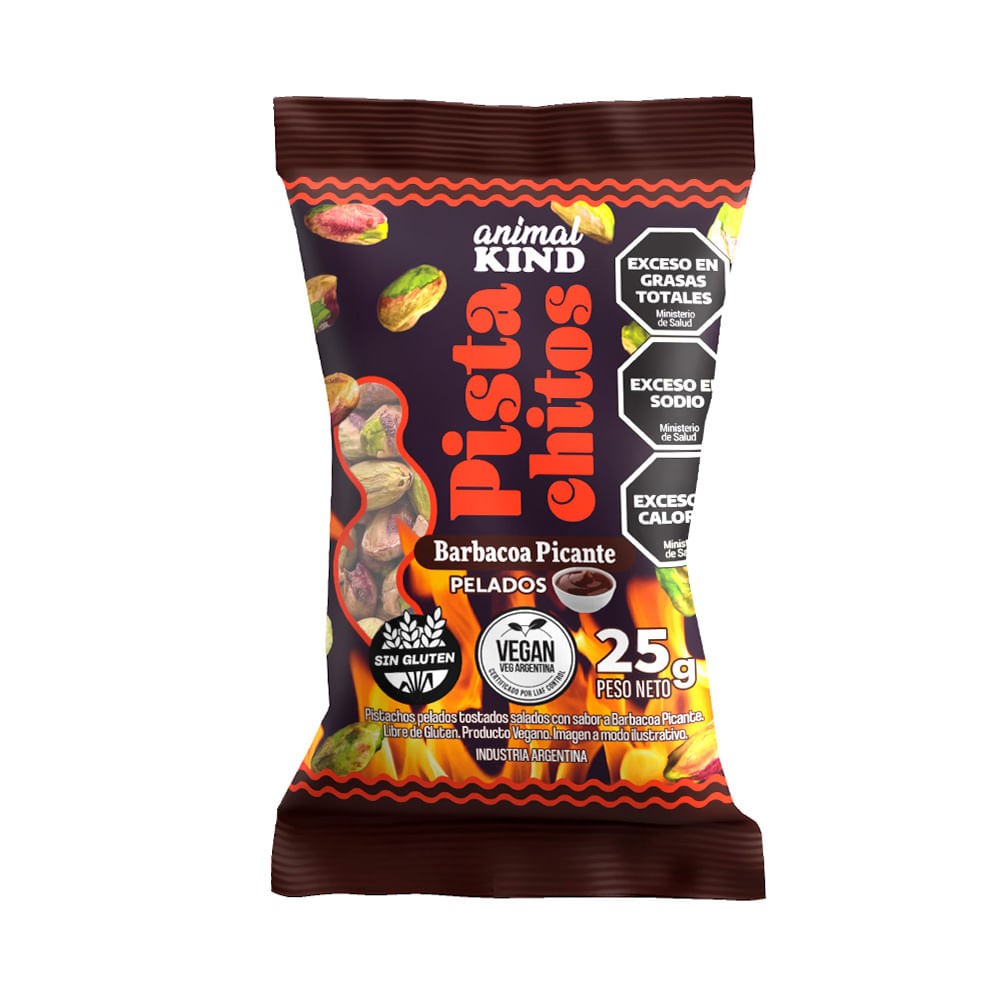 ANIMAL KIND SNACK PISTACHOS BARBACOA PICANTE 25 GRS