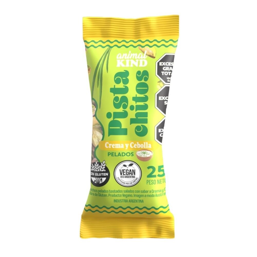 ANIMAL KIND SNACK PISTACHOS CREMA Y CEBOLLA 25 GRS