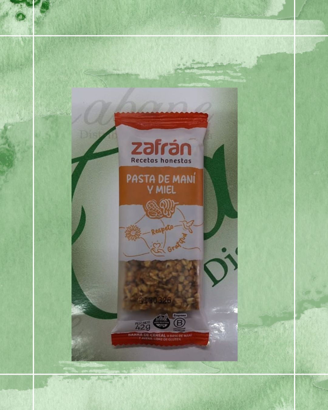 ZAFRAN BARRA PASTA DE MANI Y MIEL 12 UNID