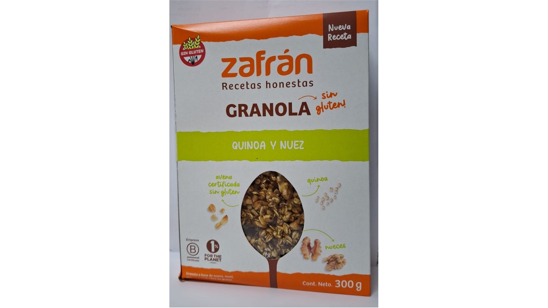 ZAFRAN GRANOLA QUINOA Y NUEZ 300 GRS