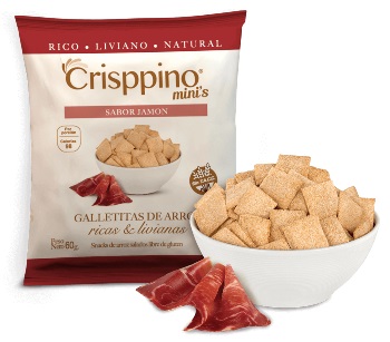 Crisppino GALLETA DE ARROZ JAMON 50 grs