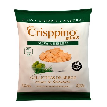 Crisppino GALLETA DE ARROZ OLIVA 50 grs