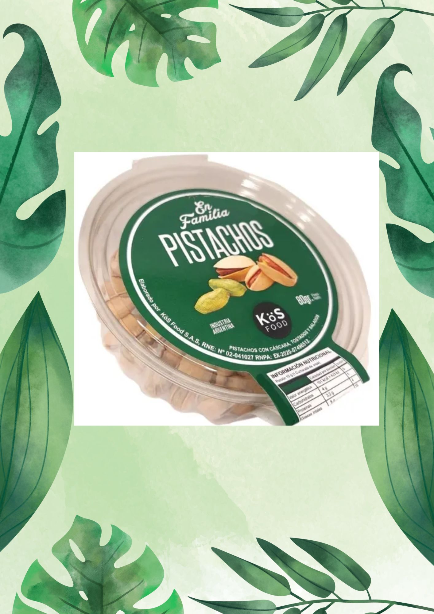 KOS FOOD PISTACHOS TOST Y SAL 100 GRS