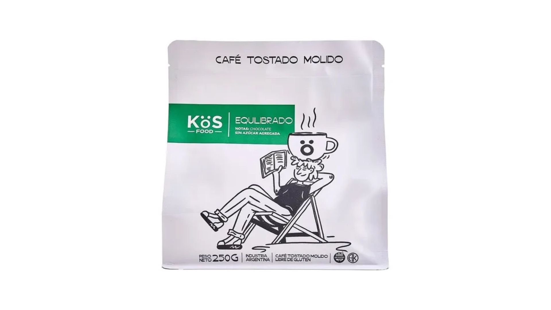 KOS FOOD CAFE TOSTADO MOLIDO EQUILIBRADO 250 GRS