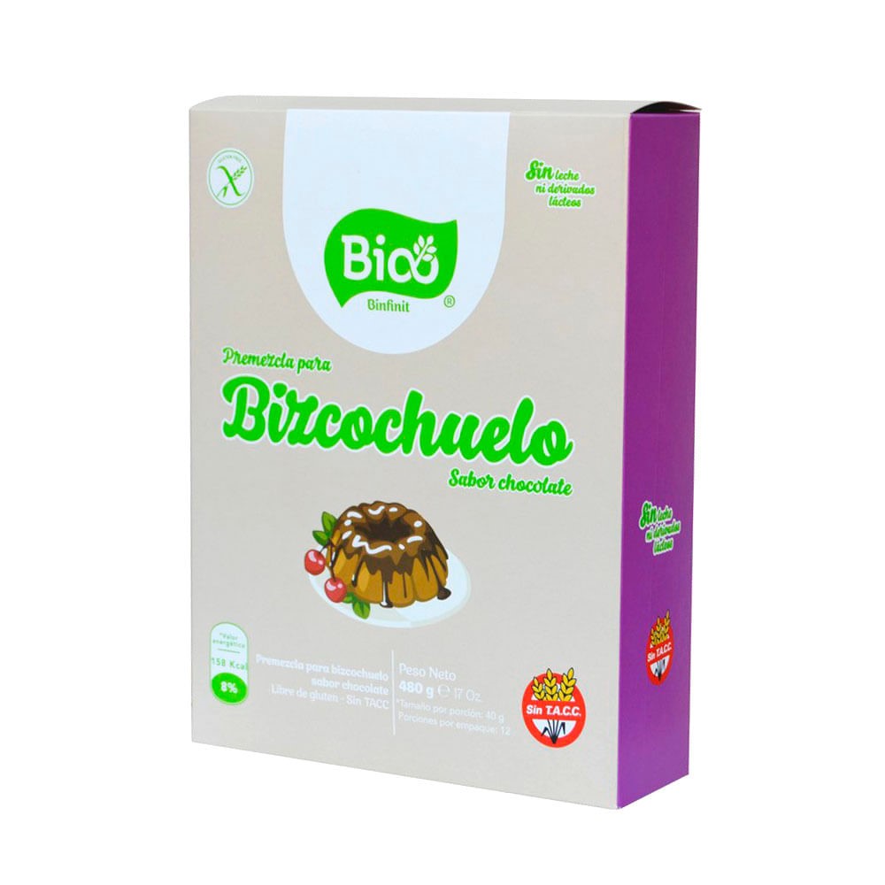 BIOO PREMEZCLA BIZCOCHUELO CHOCOLATE 480 GRS