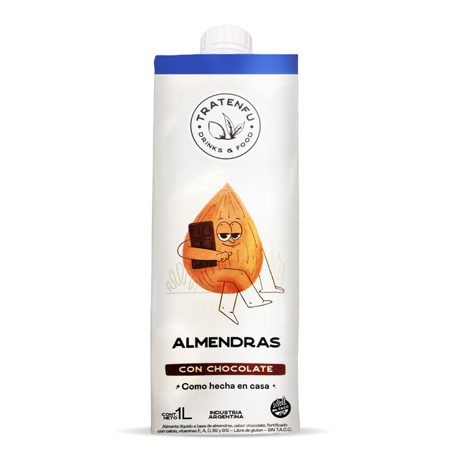 TRATENFU LECHE DE ALMENDRAS CON CHOCOLATE 1 LT