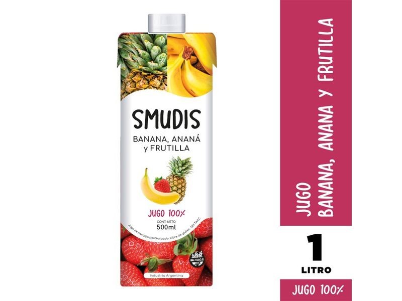 SMUDIS JUGO BANANA ANANA FRUTILLA 1 LT