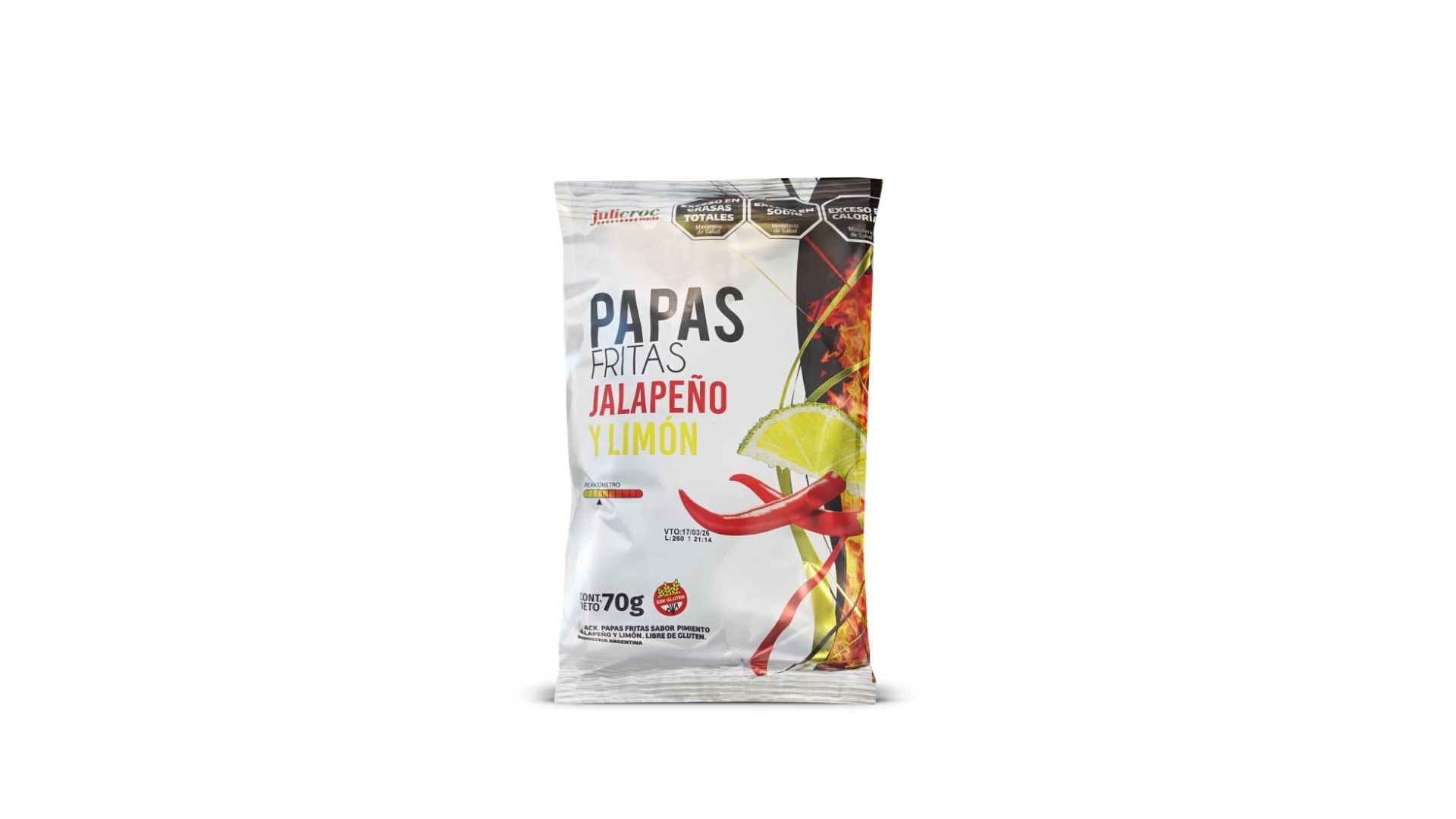 JULICROC PAPAS FRITAS JALAPEÑO Y LIMON 70 GRS