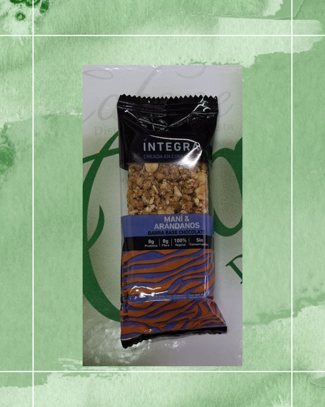 INTEGRA BARRA ARANDANO CON BASE DE CHOCOLATE 10 UNID