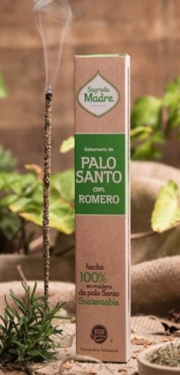 SAGRADA MADRE SAHUMERIO PALO SANTO CON ROMERO