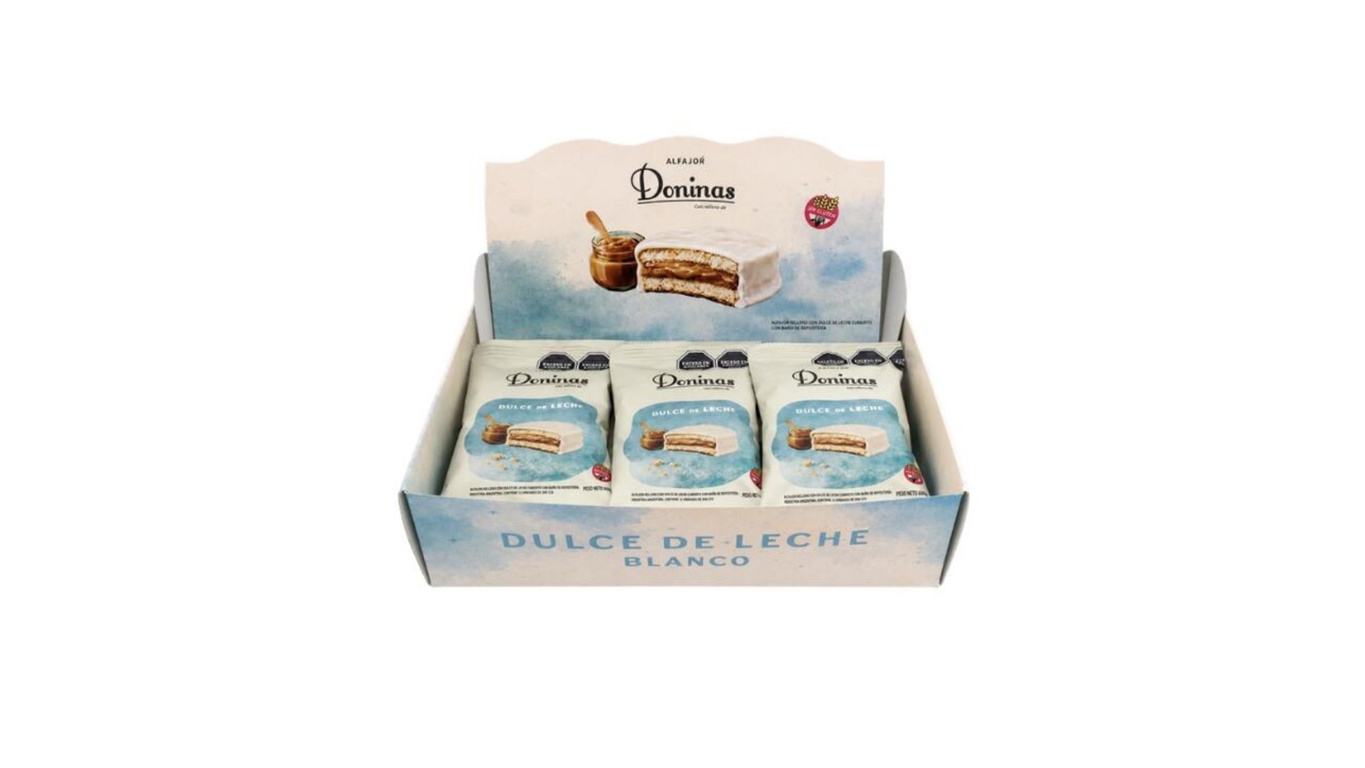 JULICROC DONINAS ALFAJOR BLANCO DULCE DE LECHE 12 UNID