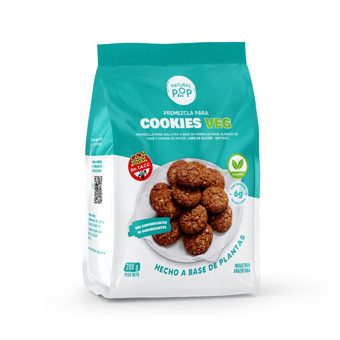 NATURAL POP COOKIES VEG 200 GRS