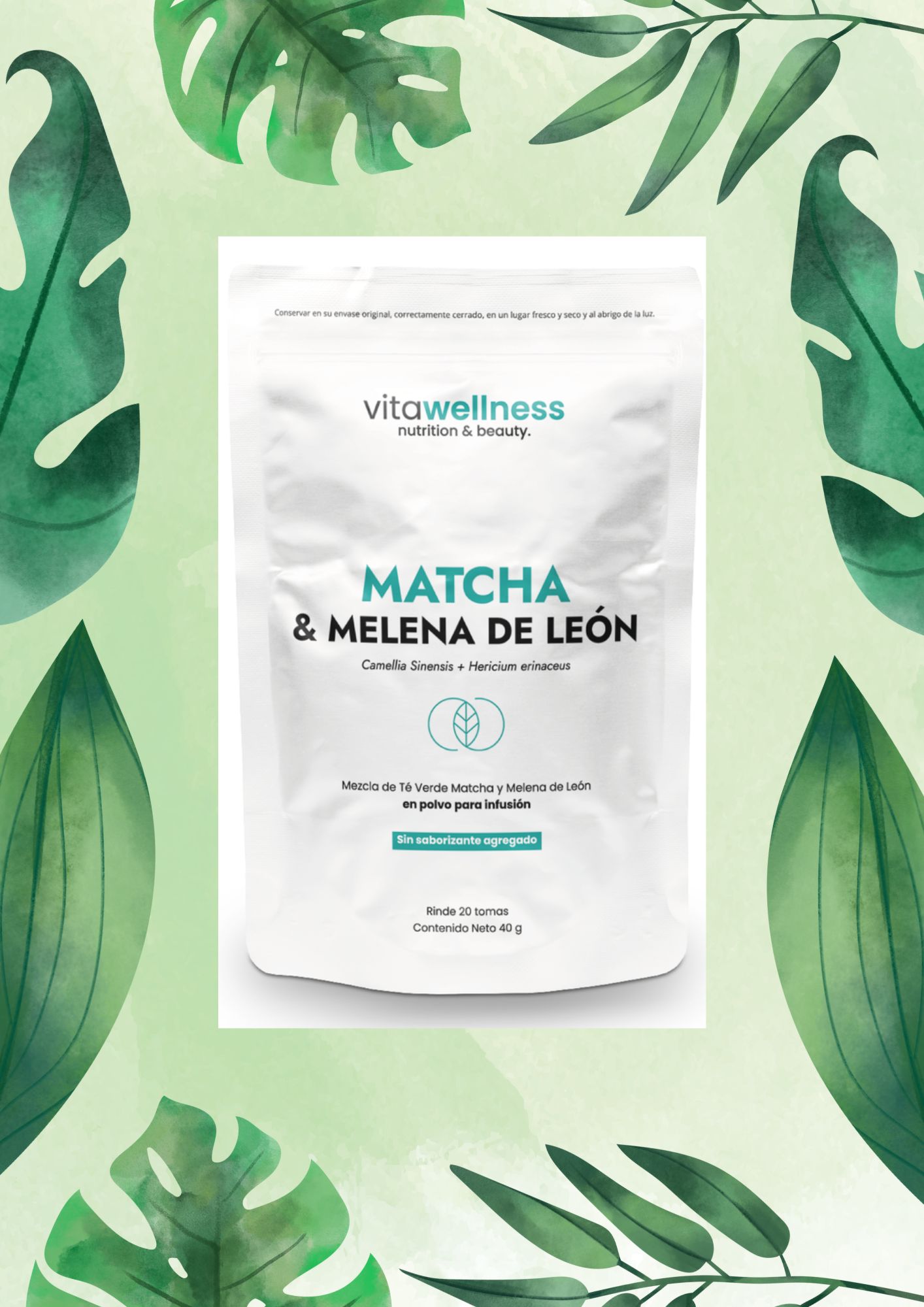 VITAWELLNESS MATCHA & MELENA DE LEON 40 GRS
