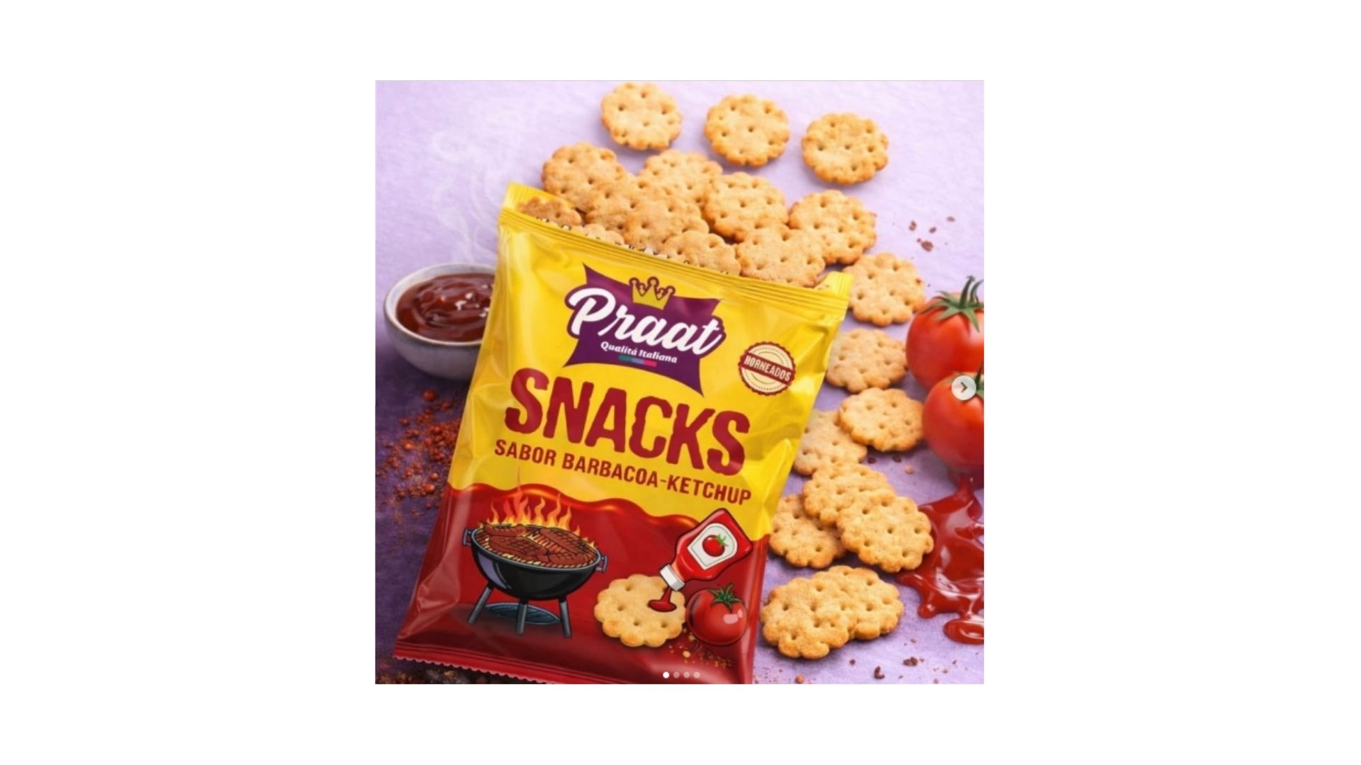 PRAAT SNACKS BARBACOA KETCHUP 55 GRS