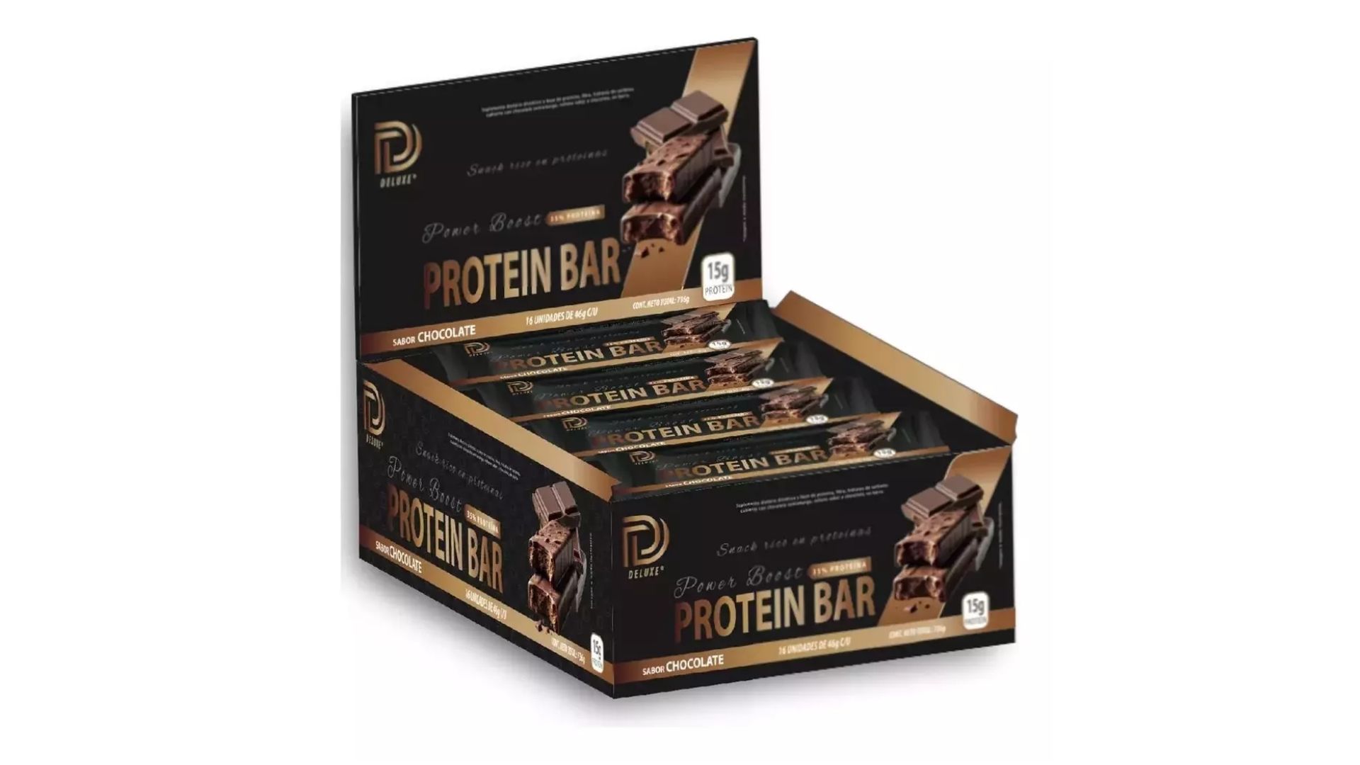 DELUXE PROTEIN BAR CHOCOLATE 16 UNID