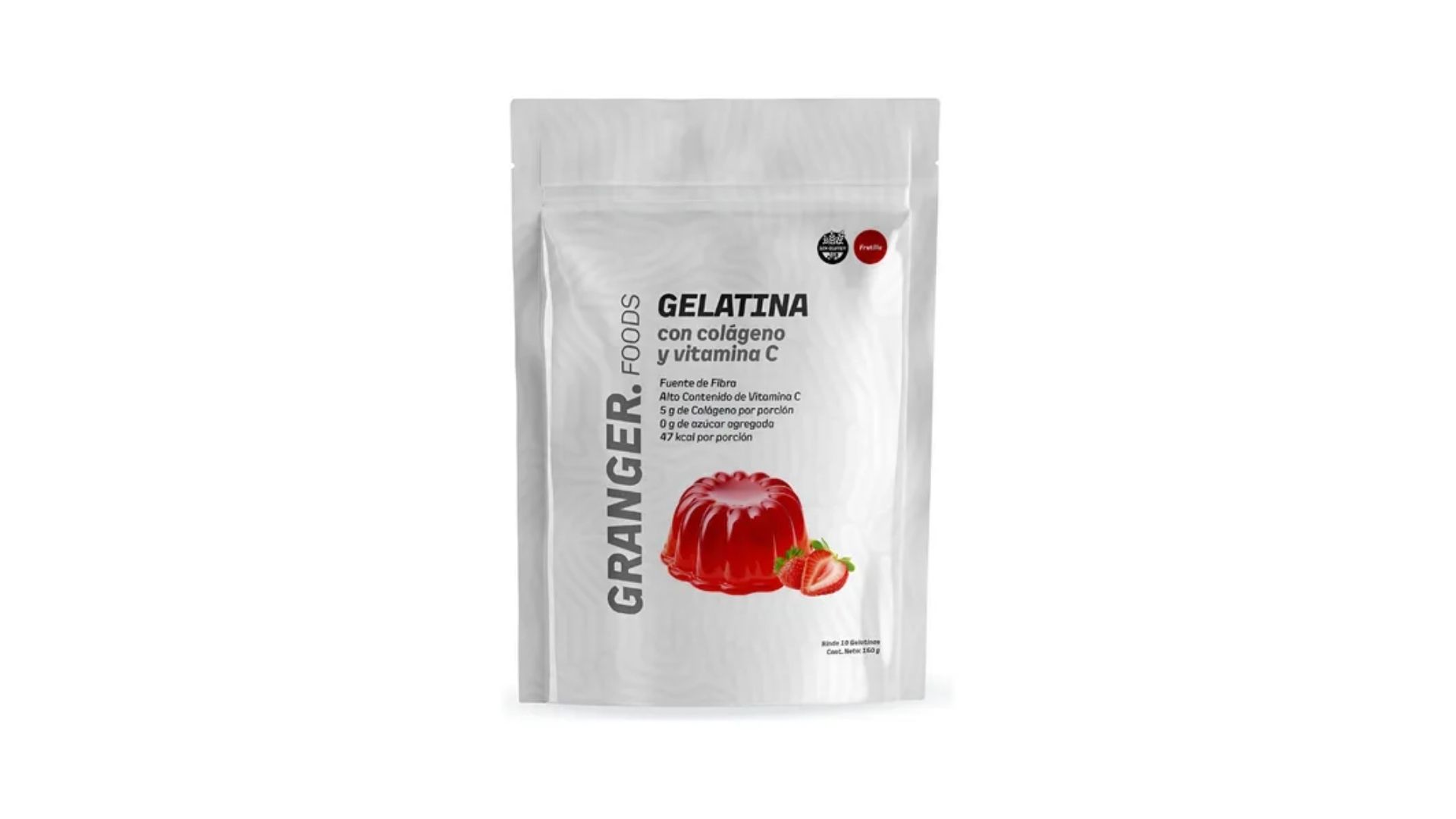 GRANGER GELATINA FRUTILLA COLAGENO Y VIT C 150 GRS