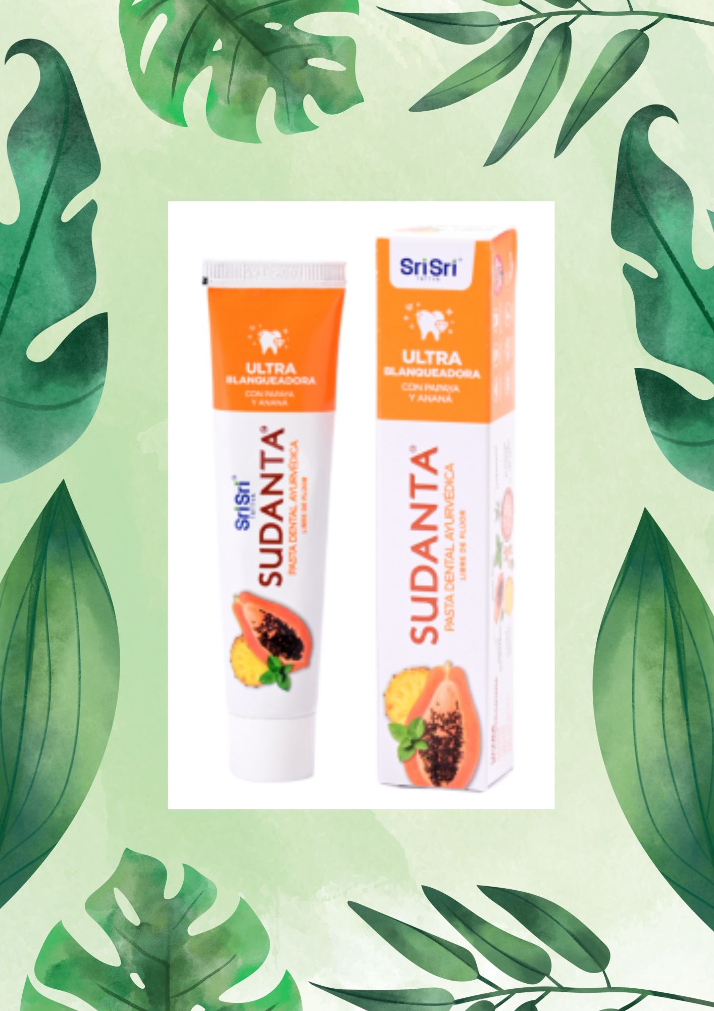 AYURVEDA SUDANTA ULTRA BLANQUEADORA PAPAYA Y ANANA 50 GRS