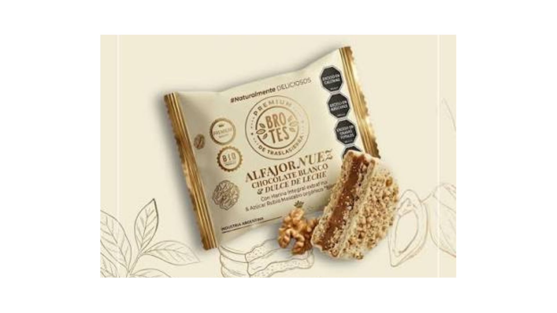 BROTES TRASLASIERRA ALFAJOR CHOCOLATE BLANCO & NUEZ 12 UNID