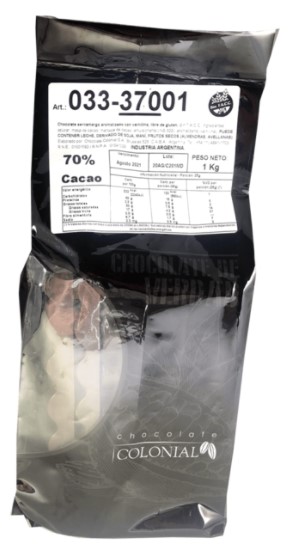 CHOC. COLONIAL COBERTURA SEMIA 70% 1 KG