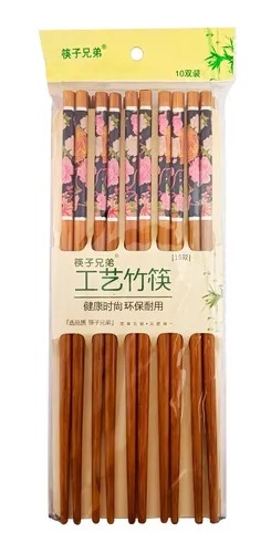 GOCHISO PALITOS REUTILIZABLES FLORES ROSAS SET 10 PARES