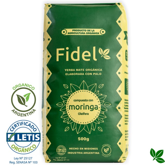 Fidel MORINGA YERBA MATE ORGANICA 250 grs