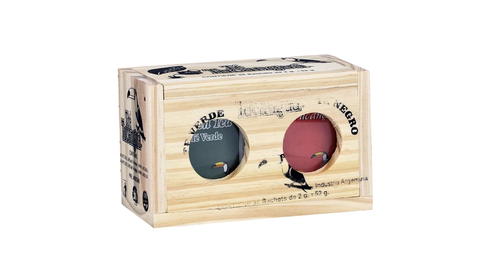 TUCANGUA CAJA MADERA TE VERDE + TE NEGRO